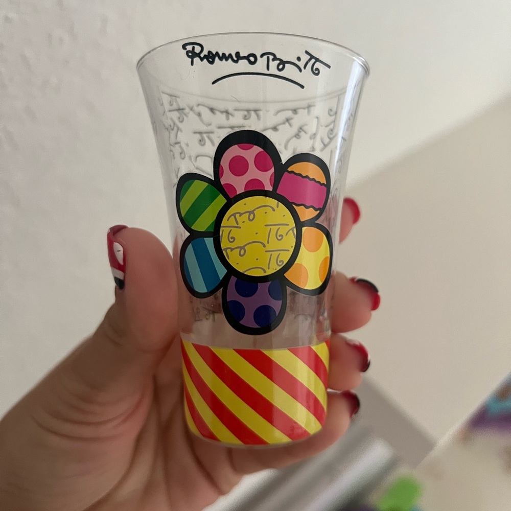 Romero Britto Flower Shot Glass